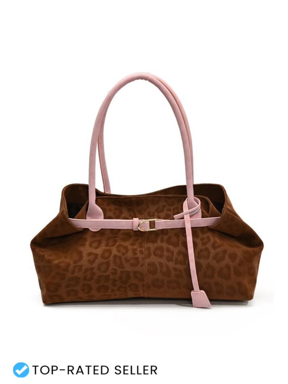 Leopard Print Y2K Hobo Shoulder Bag Faux Suede PU Women Purse